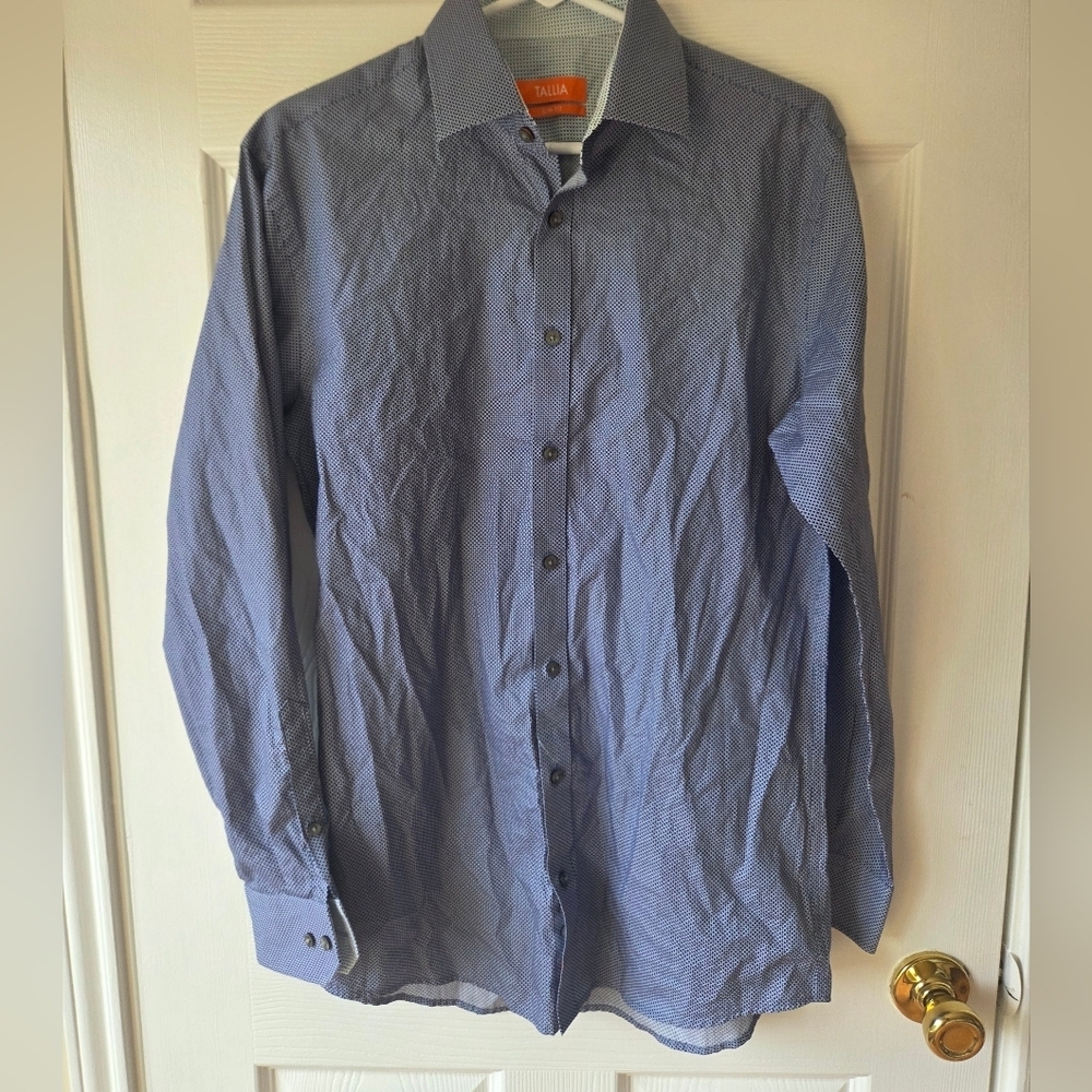 Tallia Men's Navy Button Up 15 32/33 Slim Fit NWT $90